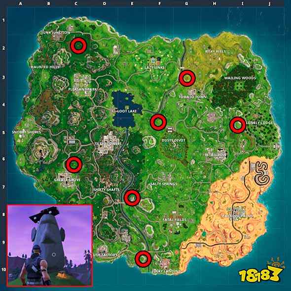 堡垒之夜石雕在哪里