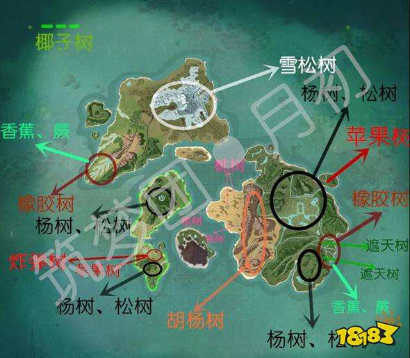 创造与魔法树木分布点