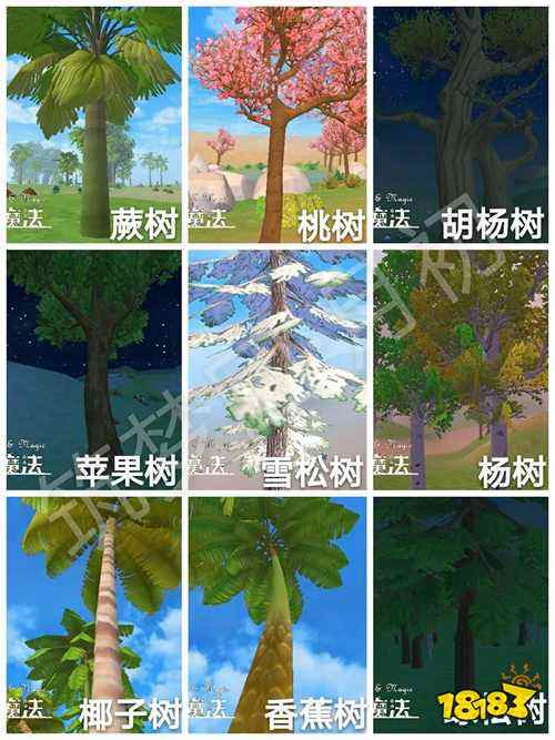 创造与魔法树木分布点