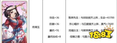 武林外传手游侠影怎么样搭配 提升玩家的各项属性