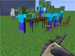 我的世界 僵尸威胁村民们给它们做烤鸡