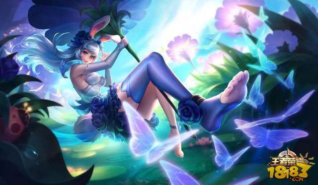 公孙离新皮肤原画预览 蓝色丝袜小美女性感诱人