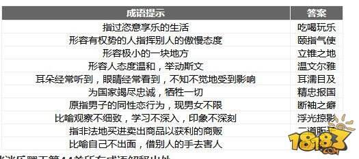 微信成语消消乐翻天第44关答案 小程序通关攻略一览