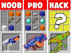 我的世界：新手vs专业玩家vs黑客超级枪制作挑战