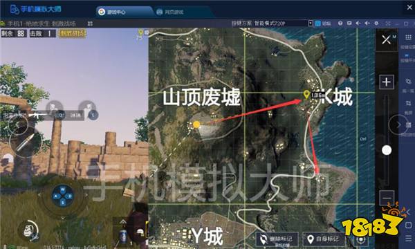 绝地求生刺激战场海岛地图打野路线推荐及手机模拟大师运行攻略