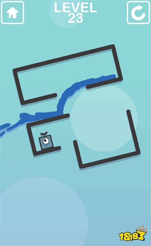 益智游戏《水迷宫》小心翼翼地移动关卡中的「水」