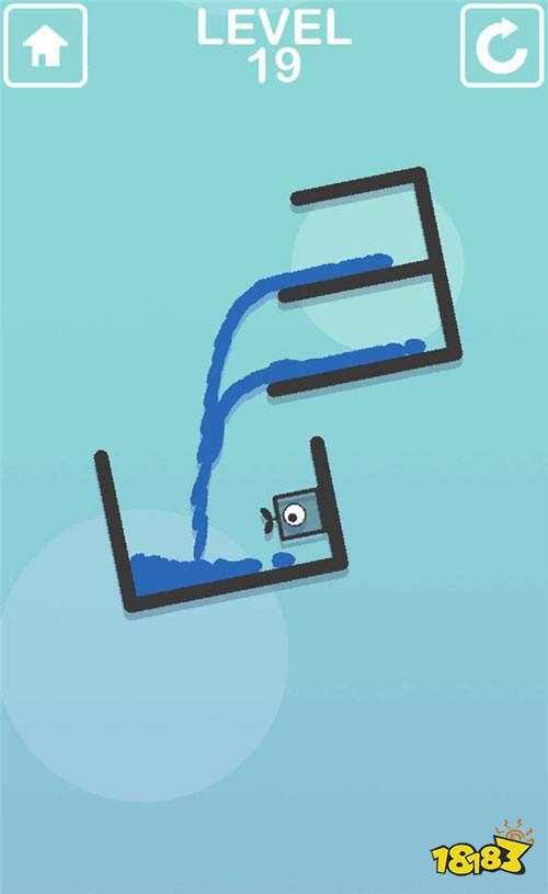 益智游戏《水迷宫》小心翼翼地移动关卡中的「水」