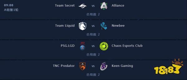 Ti9小组赛第一日：A组对战赛程情报