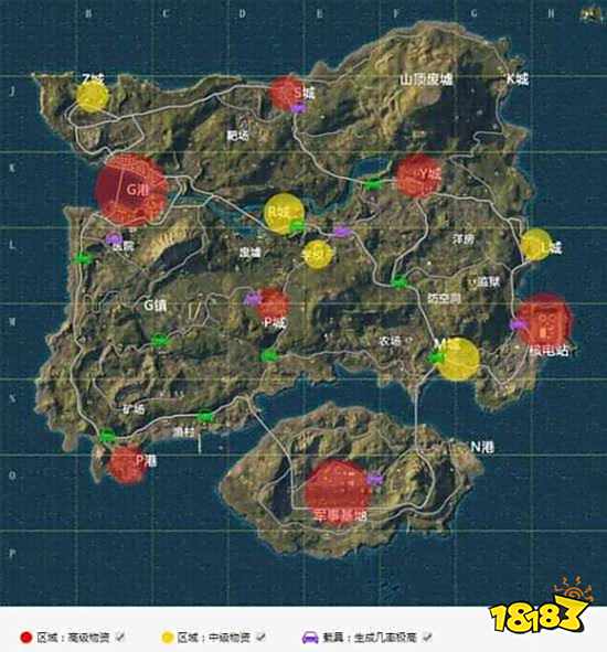 和平精英各地图资源分布图 地图资源点大全