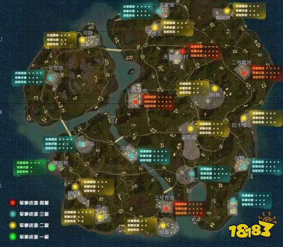 和平精英各地图资源分布图 地图资源点大全