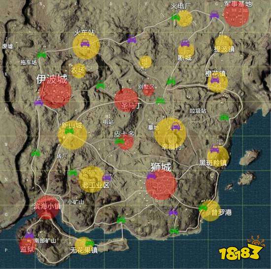 和平精英各地图资源分布图 地图资源点大全