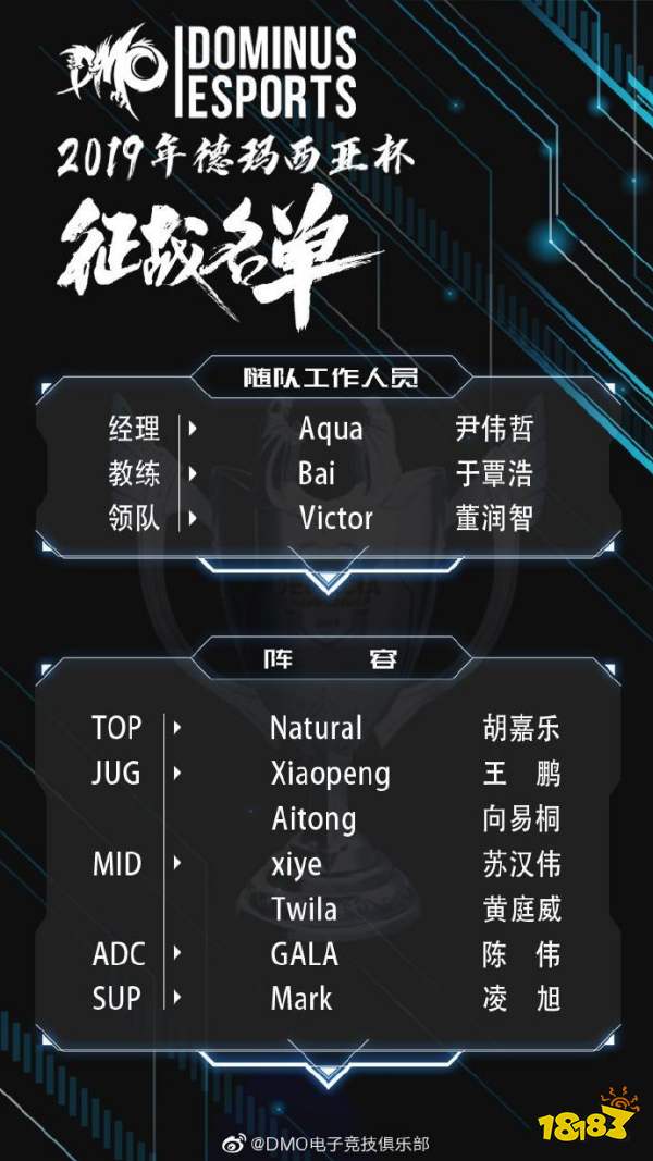 兮夜率队重新出发 S10英雄联盟DMO战队阵容名单一览