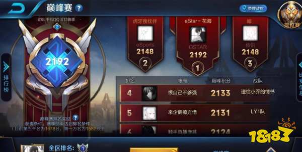 王者荣耀巅峰赛为什么星耀也可以打