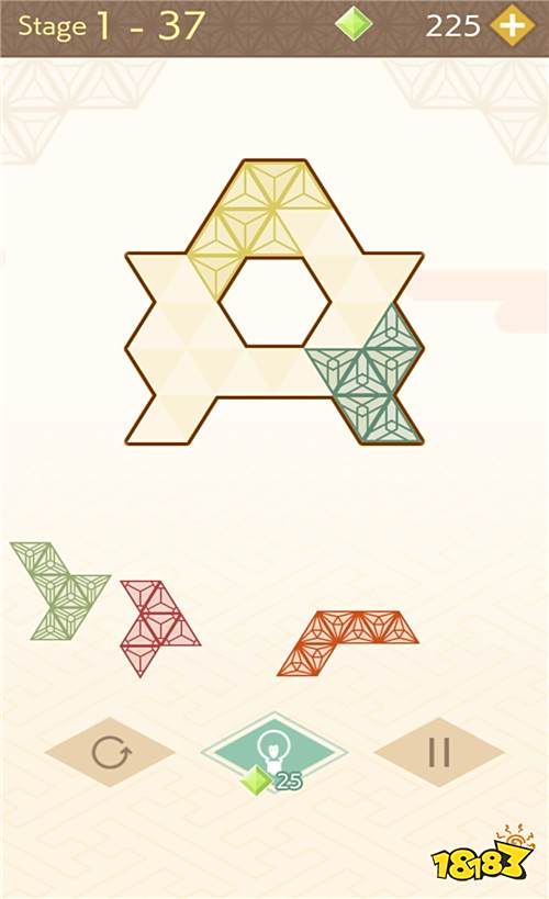 益智游戏《Japan Wood Puzzle》把组木完美放置在固定框架吧!