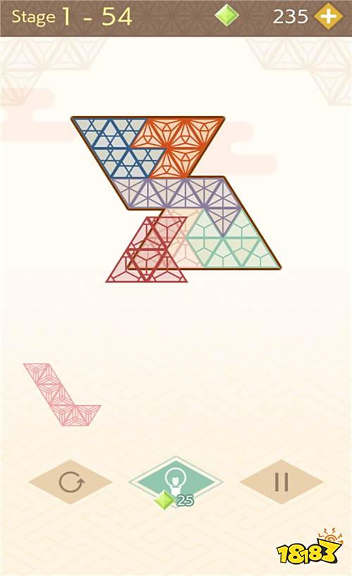益智游戏《Japan Wood Puzzle》把组木完美放置在固定框架吧!