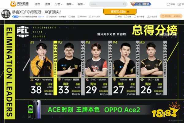 两局爆发欢乐打卡战神伞兵助虎牙签约战队xqf勇夺pel周冠军