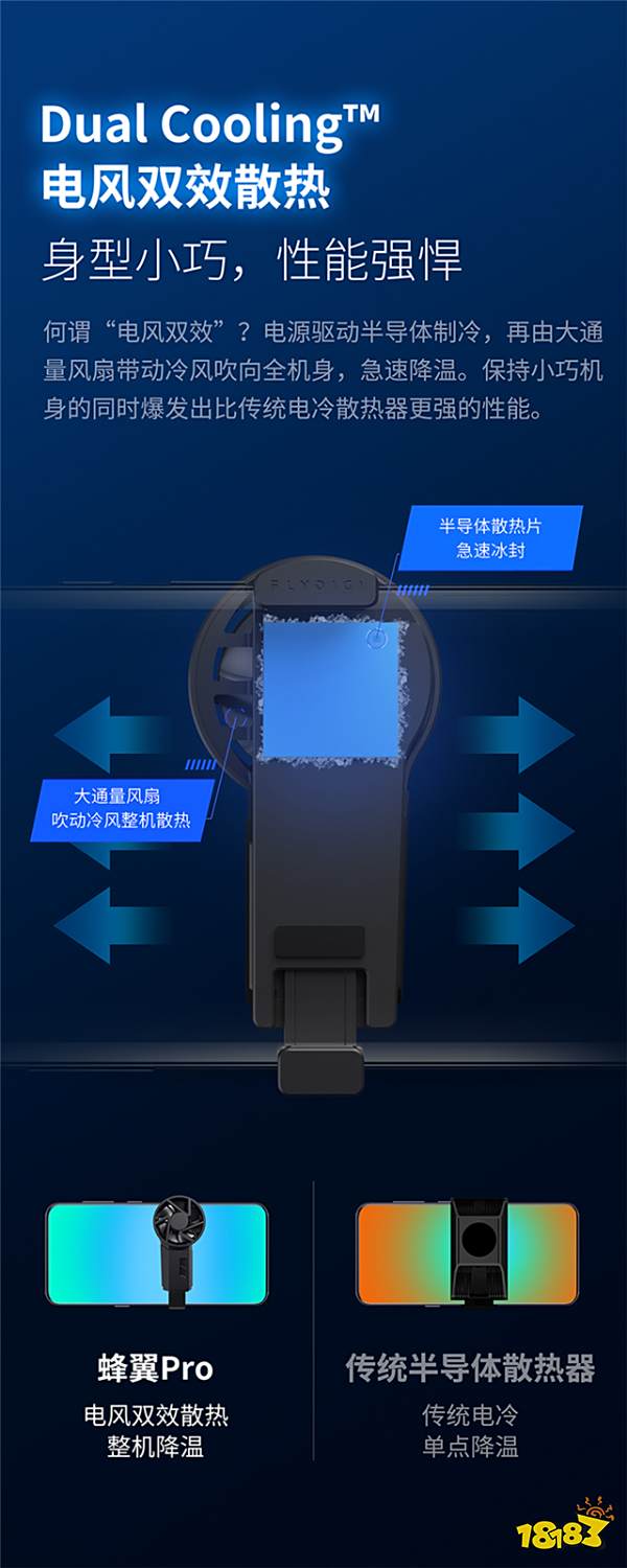 飞智蜂翼Pro 手机散热器发布 电风双效散热引领手机散热强悍性能