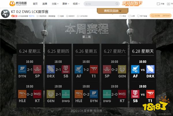 虎牙LCK:技战术全面压制,卡萨丁写意五杀助DWG二比零大胜KT