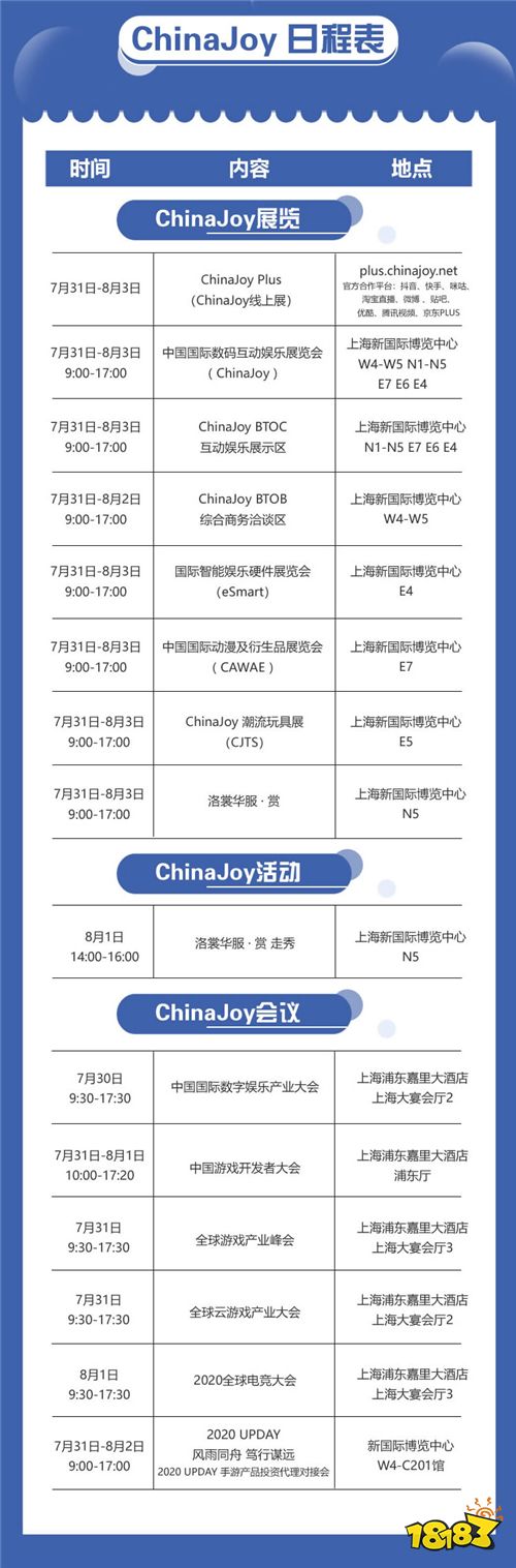 2020年第十八届ChinaJoy展前预览(综合信息篇)正式发布!