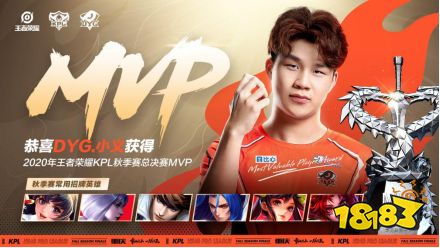 KPL总决赛落幕,DYG横扫AG夺冠,小义获得FMVP