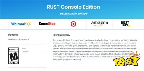 多人生存游戏《Rust》主机版评级公布