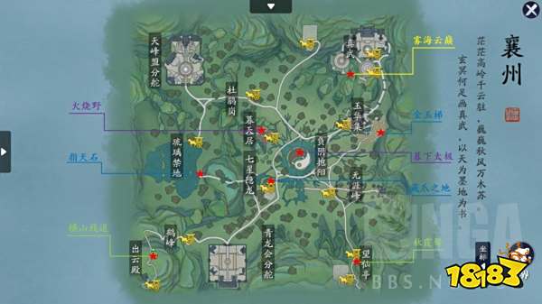 天涯明月刀手游襄州胜景录位置坐标大全 襄州拍照位置一览