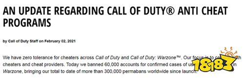 严惩不贷！动视封禁《COD：战区》开挂账号超30万个