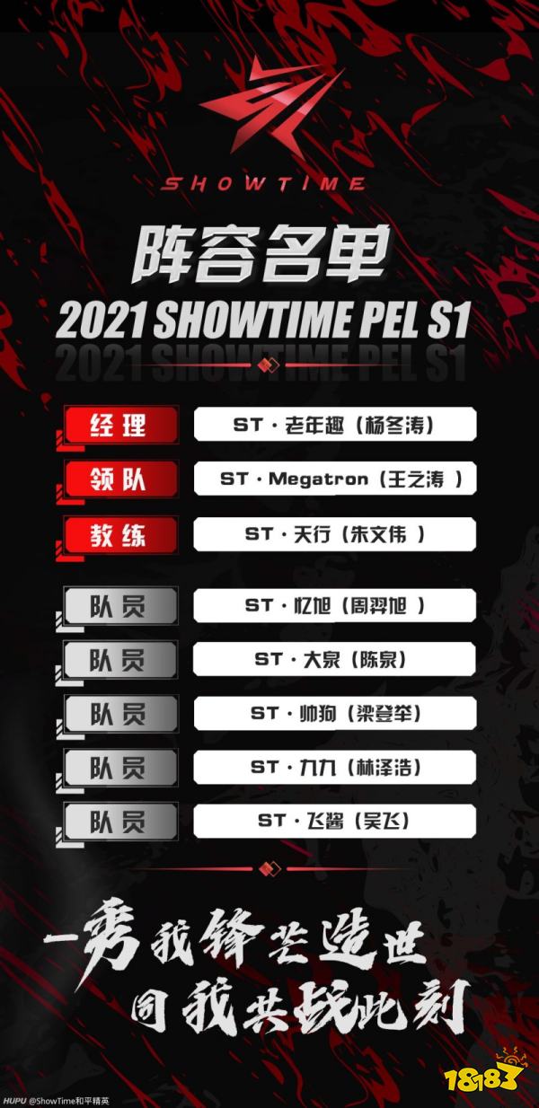 2021 PEL S1ShowTime战队名单