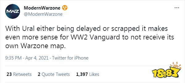 《COD 战区》乌拉尔山地图可能已废弃 新图更符合冷战