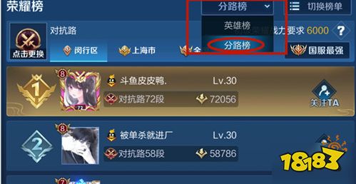 王者荣耀分路段位怎么看