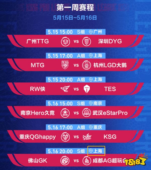 王者荣耀KPL第三轮常规赛赛程出炉 AG超玩会或将面临巨大劣势