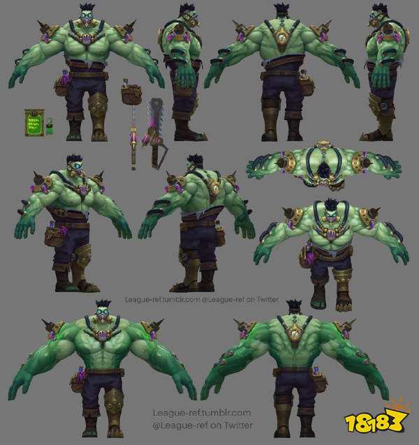 《英雄联盟》新版蒙多皮肤建模图 蒙多比你强壮得多