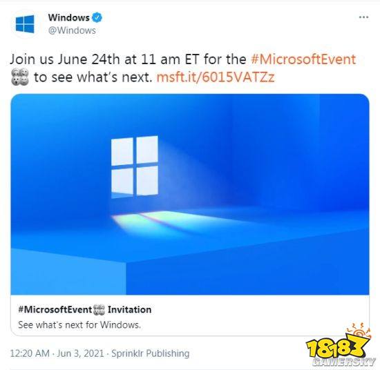 微软官宣：将于6月24日公布下一代Windows操作系统
