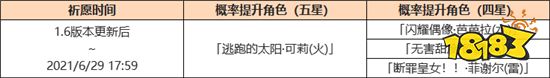 原神闪焰的驻足祈愿开启 逃跑的太阳可莉概率UP