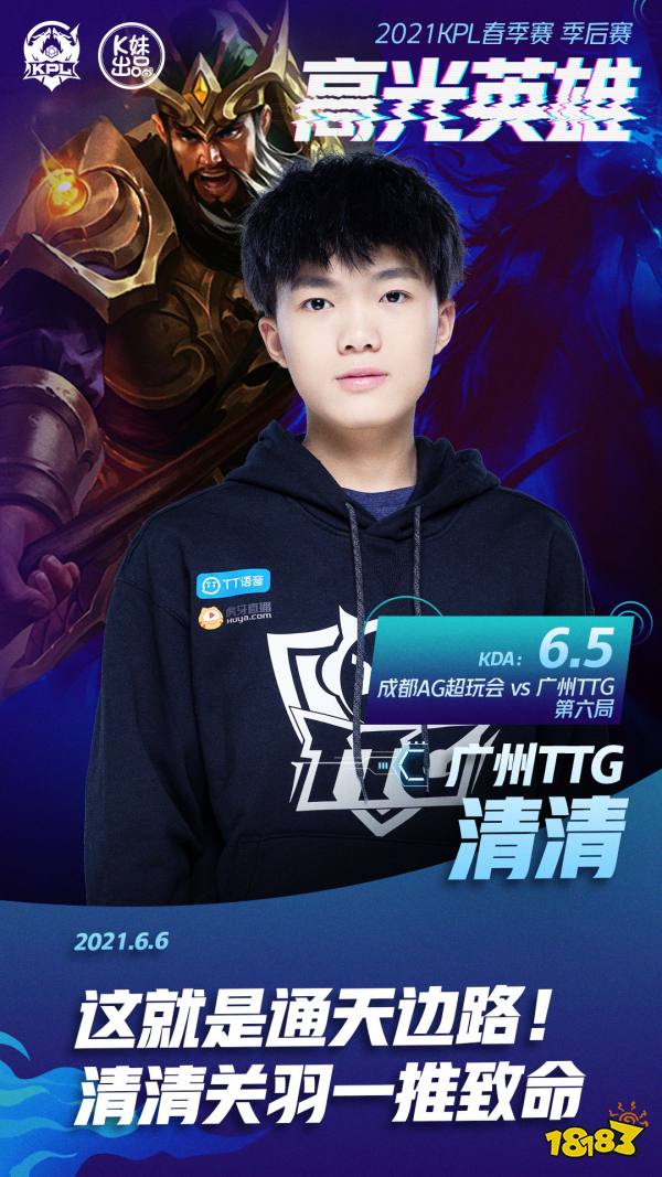 王者荣耀季后赛首周高光英雄 清清关羽一推致命