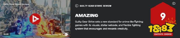 罪恶装备：Strive IGN评分9分：里程碑式的2D格斗游戏