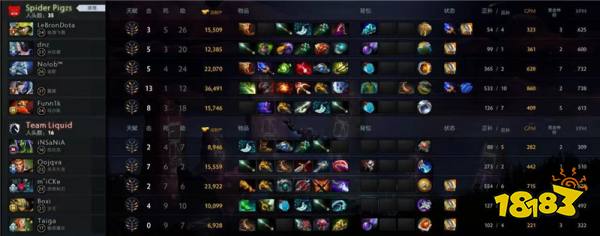 DOTA2Ti10西欧区预选战报:Liquid 2-1 战胜Spider Pigzs