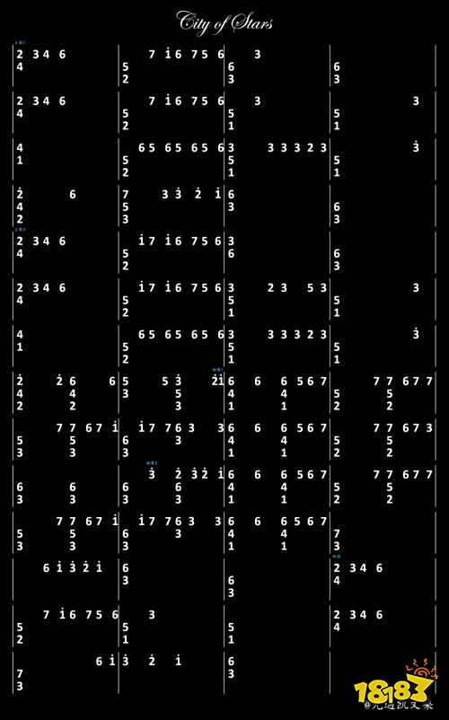 光遇cityofstars乐谱cityofstars怎么弹