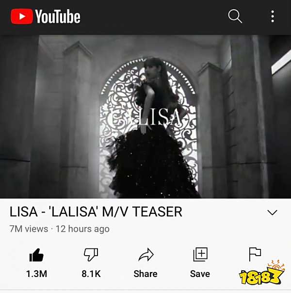 'LALISA'MV TEASER公开:12小时内播放破700w 莎疯了!
