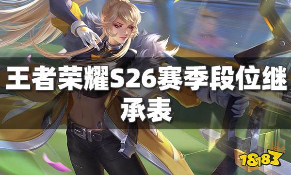 王者荣耀段位继承规则更新 S26赛季段位继承表来了