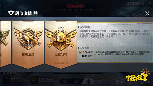 和平精英最新段位所需分数一览 和平精英段位分数表