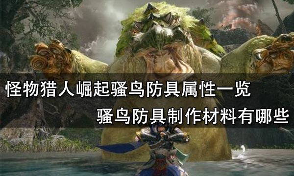 怪物猎人崛起骚鸟防具属性一览 骚鸟防具制作材料有哪些