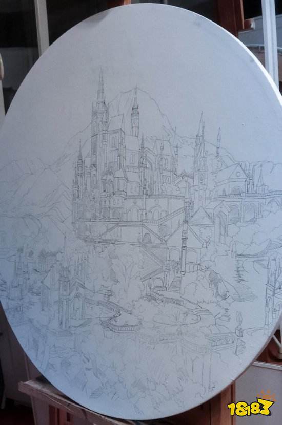 《巫师3》玩家手绘鲍克兰宫殿 细节逼真高度还原
