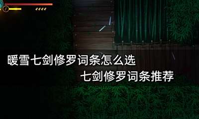 暖雪七剑修罗词条怎么选 七剑修罗词条推荐