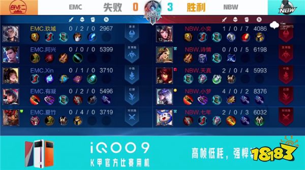 王者荣耀K甲快讯：NBW战胜EMC，小梦野核掌控节奏