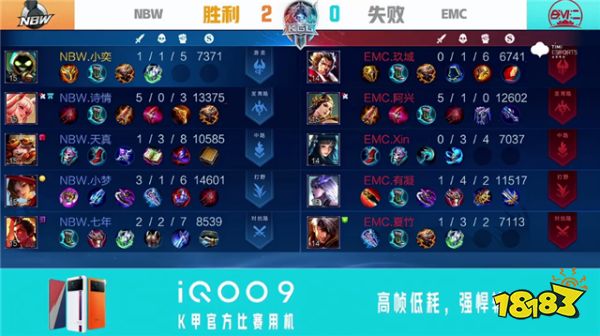 王者荣耀K甲快讯：NBW战胜EMC，小梦野核掌控节奏