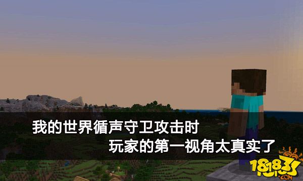 我的世界循声守卫攻击时 玩家的第一视角太真实了