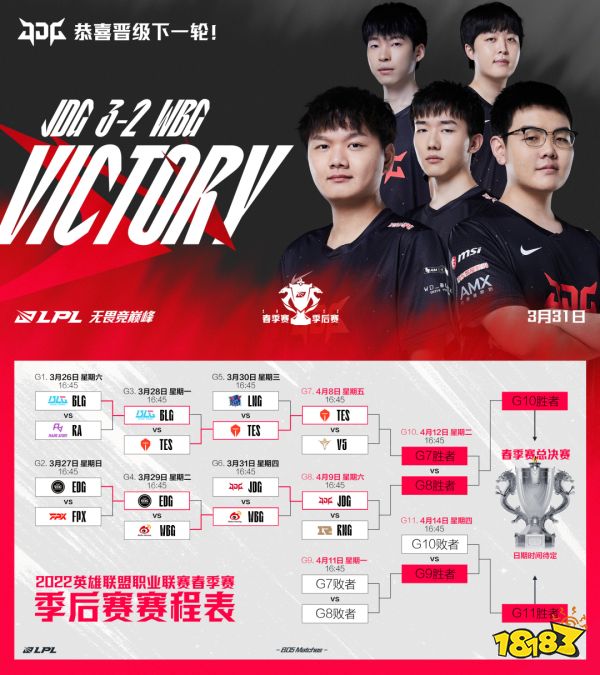 JDG 3:2 战胜WBG晋级季后赛四强