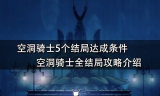 空洞骑士5个结局达成条件 空洞骑士全结局攻略介绍