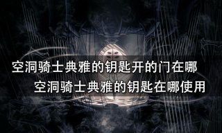 空洞骑士典雅的钥匙开的门在哪 典雅的钥匙获得位置